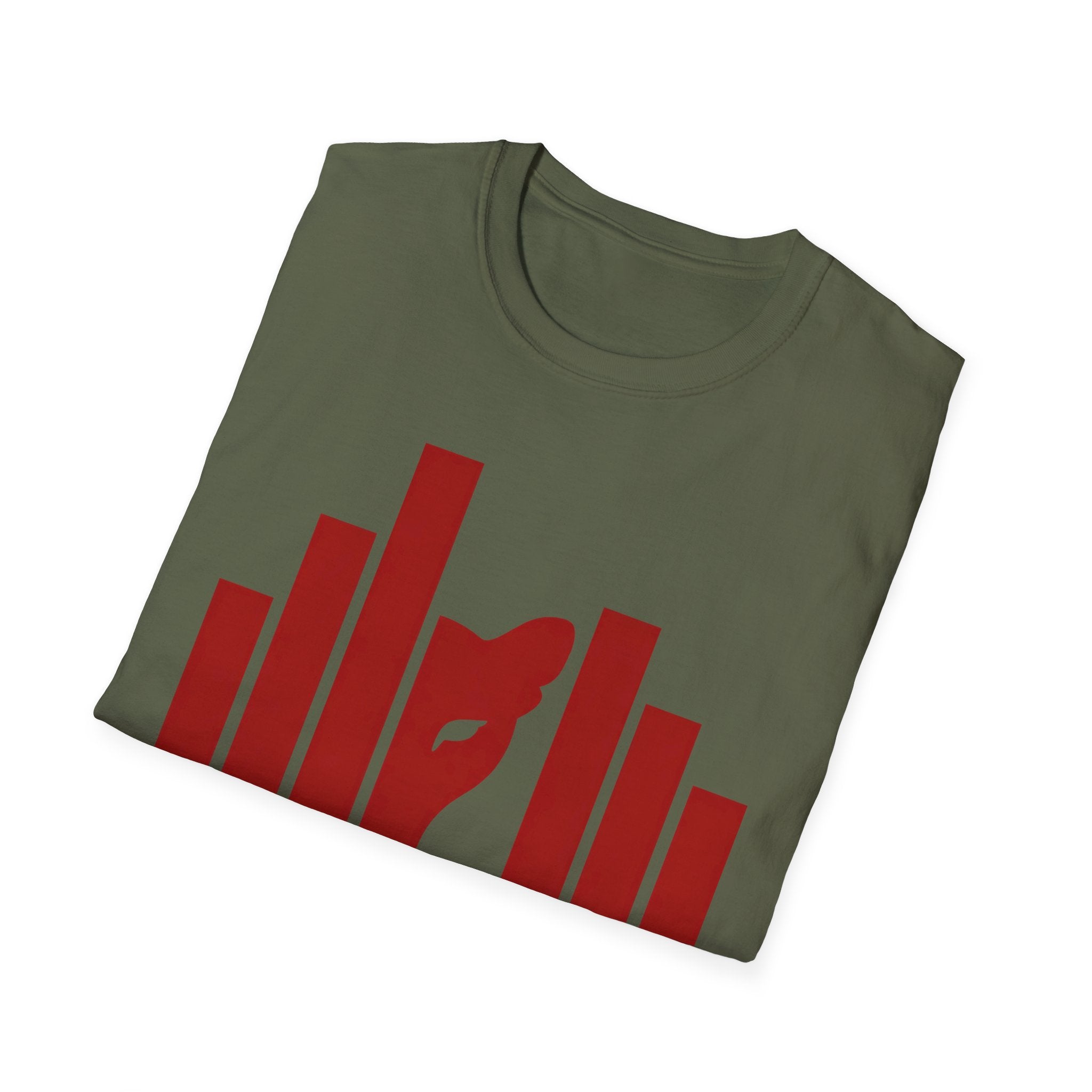 Panther Half-Face Tee — Fierce Panther Hiding Behind Gate