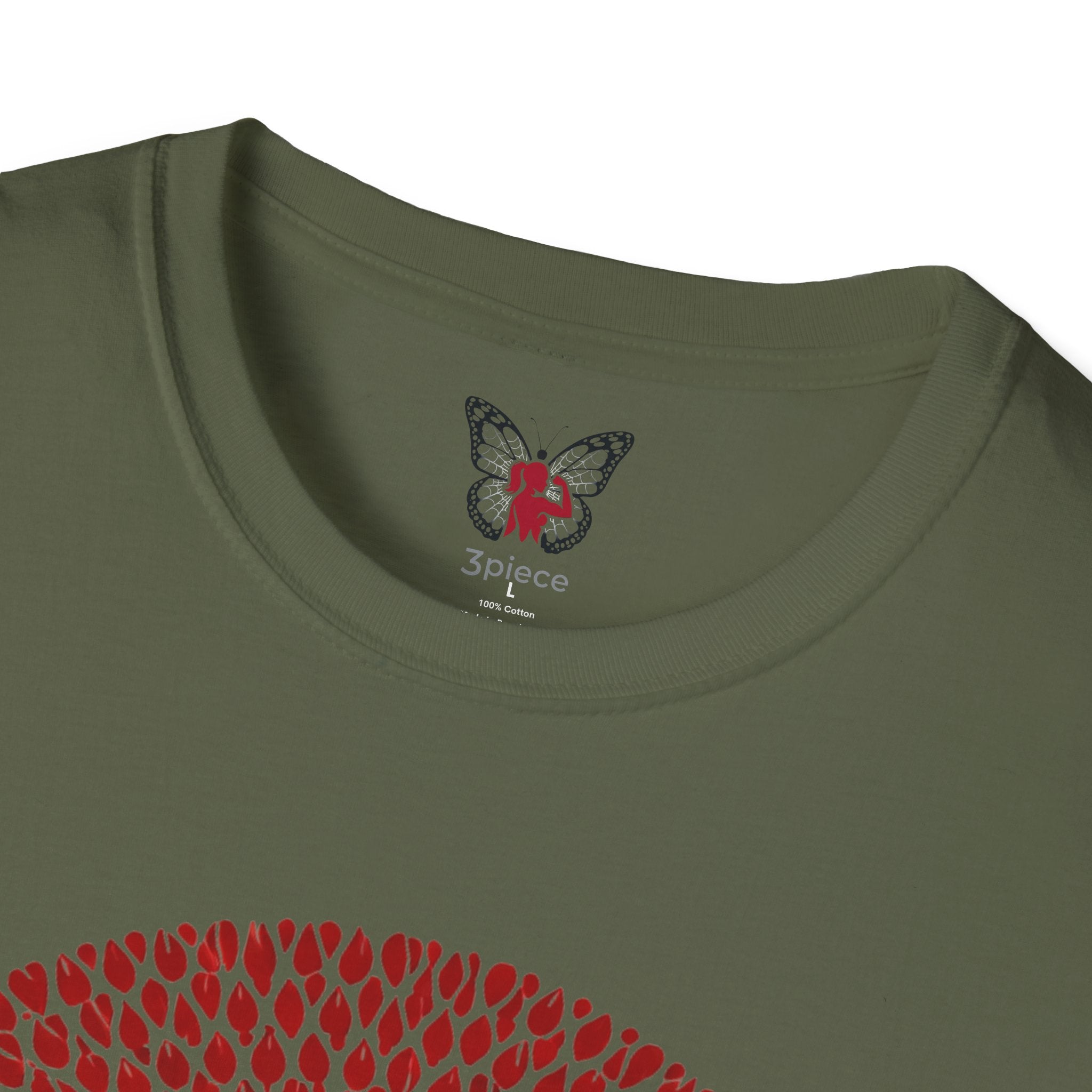 Panther Silhouette Mandala T-Shirt — Red Floral Pattern Tee for Cat Lovers