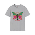 Butterfly Crown T-Shirt — Empowered Black Woman Silhouette Design