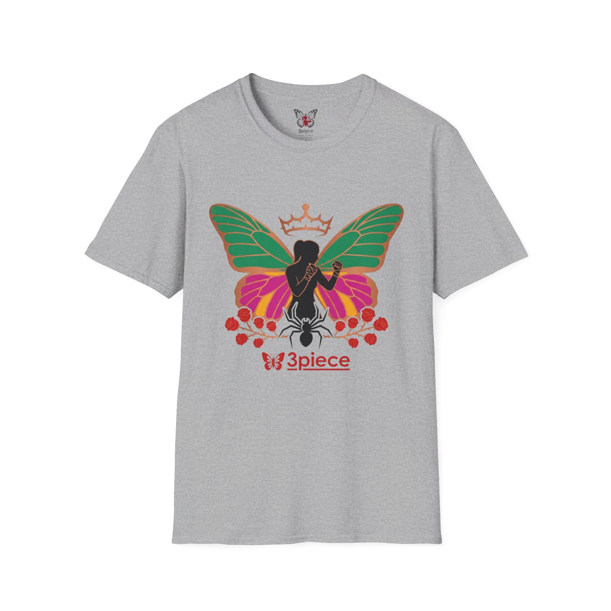 Butterfly Crown T-Shirt — Empowered Black Woman Silhouette Design
