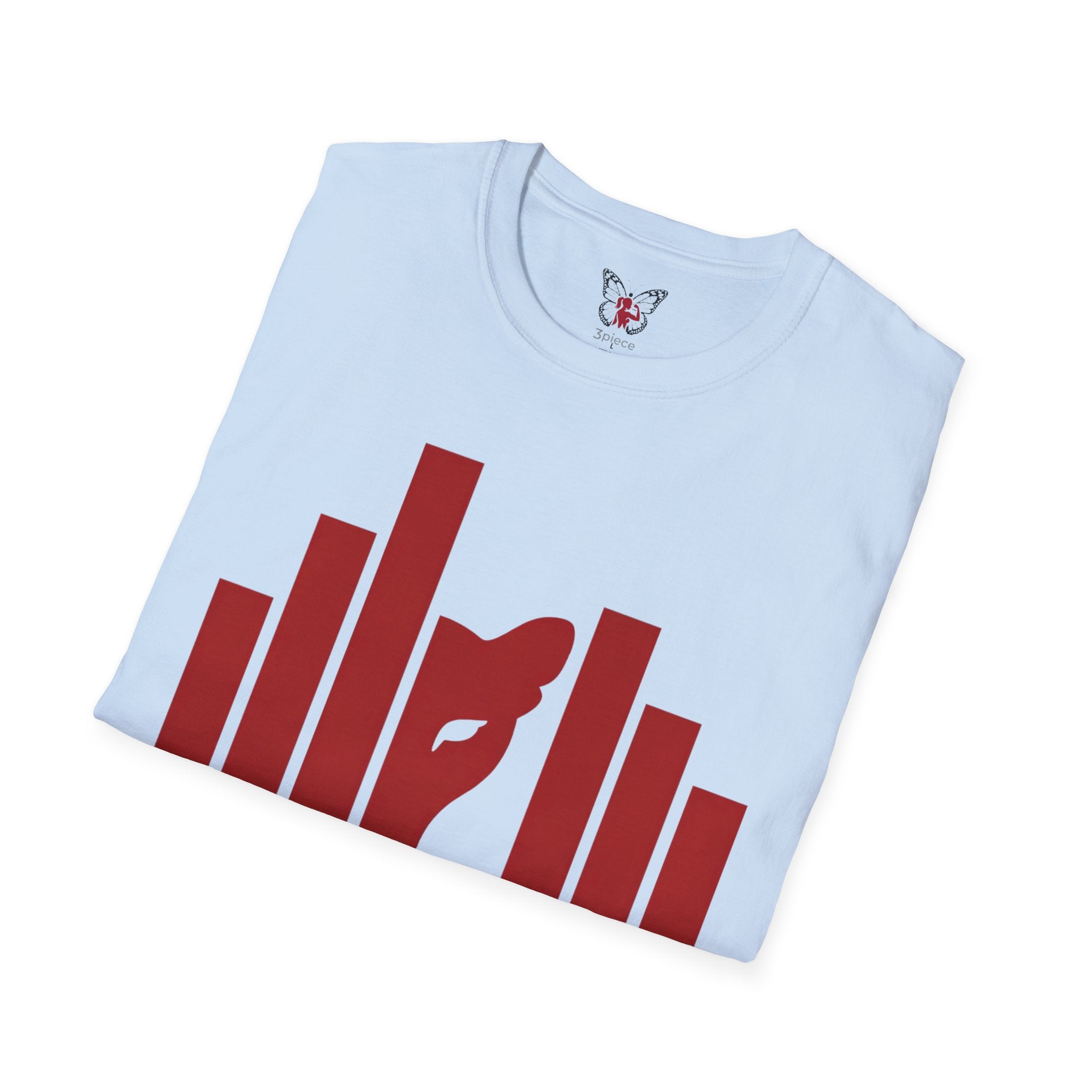 Panther Half-Face Tee — Fierce Panther Hiding Behind Gate