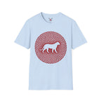 Panther Silhouette Mandala T-Shirt — Red Floral Pattern Tee for Cat Lovers
