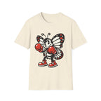 Boxing Butterfly T‑Shirt — Retro Mascot Graphic Tee for Fans of Sporty, Playful Style