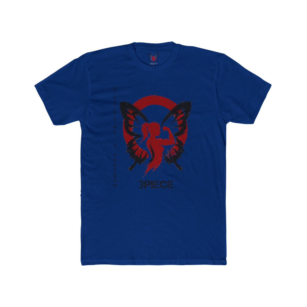 3PIECE Butterfly Emblem T-Shirt — "Discipline Is Freedom" Graphic Tee