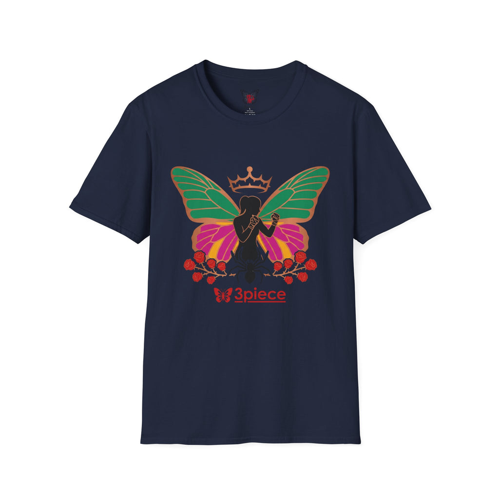 Butterfly Crown T-Shirt — Empowered Black Woman Silhouette Design