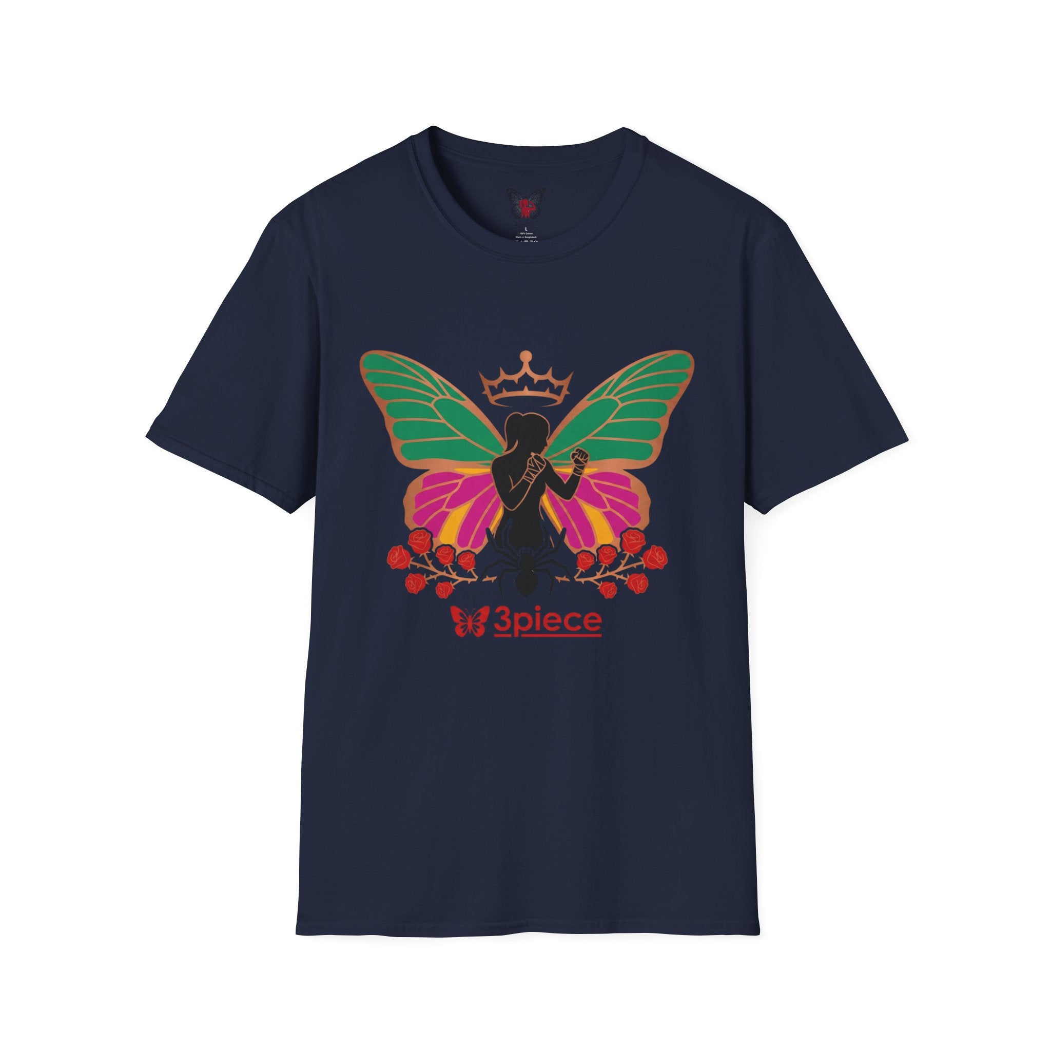 Butterfly Crown T-Shirt — Empowered Black Woman Silhouette Design