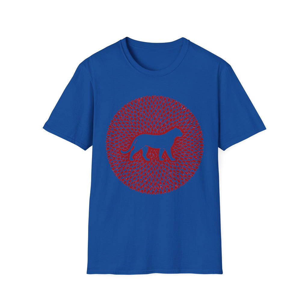 Dog Silhouette Mandala T-Shirt — Red Floral Pattern Tee for Dog Lovers