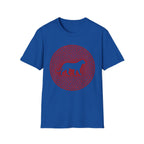 Dog Silhouette Mandala T-Shirt — Red Floral Pattern Tee for Dog Lovers
