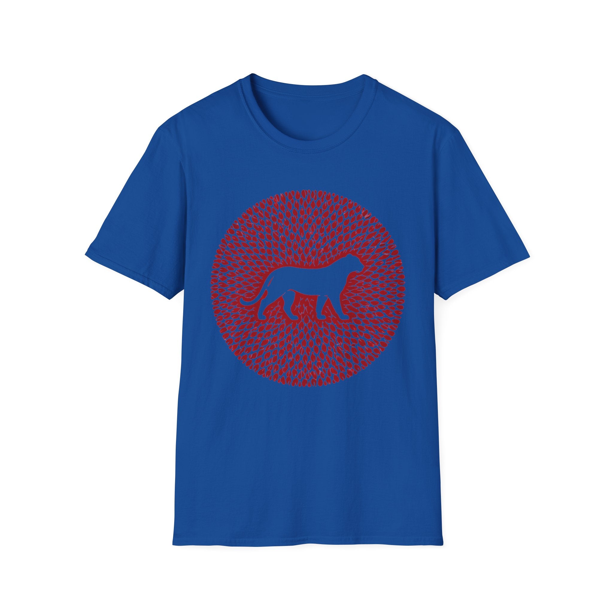 Dog Silhouette Mandala T-Shirt — Red Floral Pattern Tee for Dog Lovers