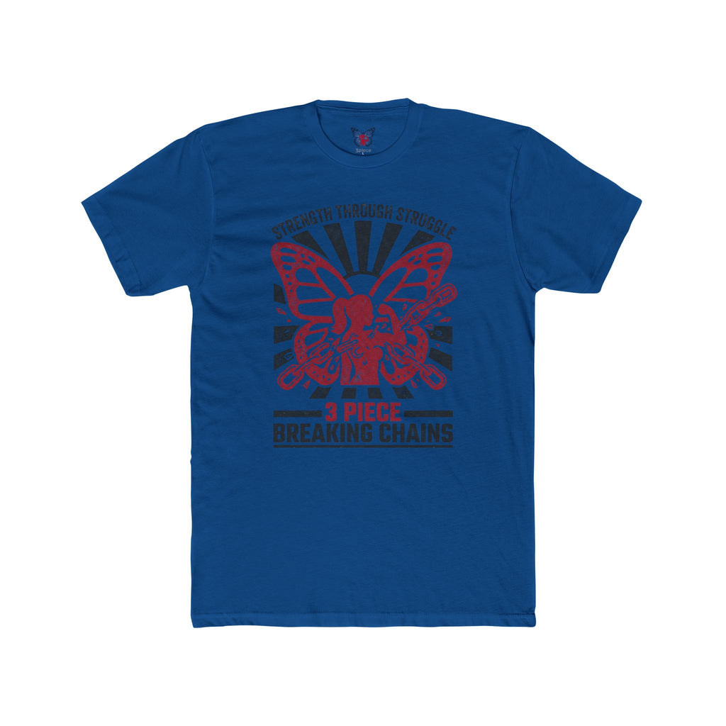 Strength Through Struggle Butterfly Tee — “3 Piece Breaking Chains” Inspirational Shirt