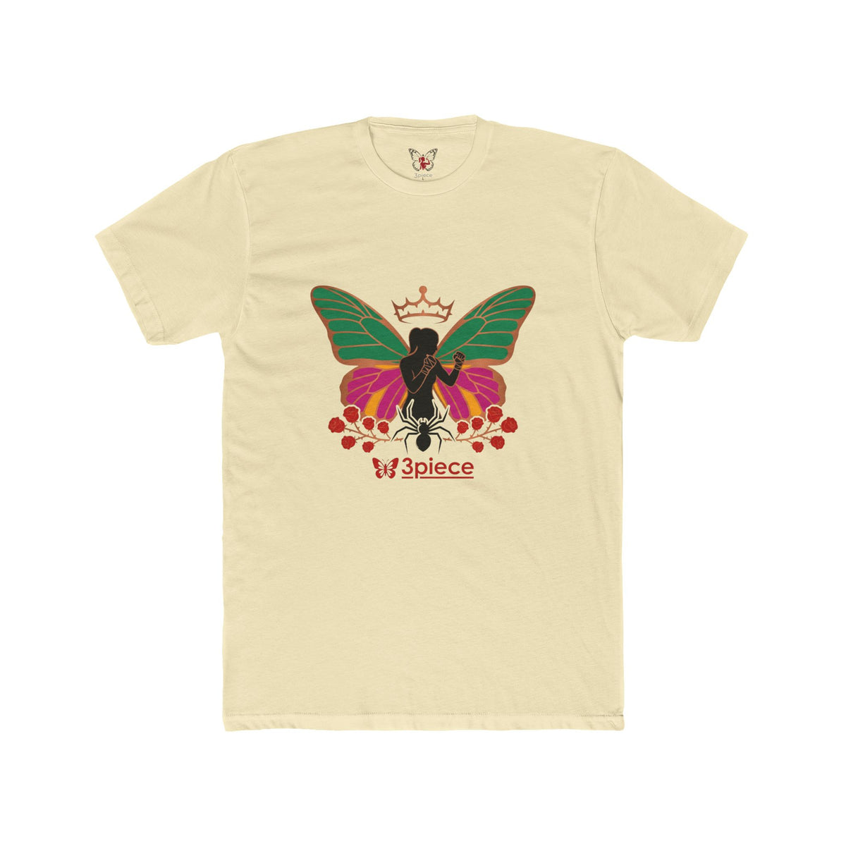 Butterfly Crown Tee — 'W3piece' Graphic Cotton T-Shirt