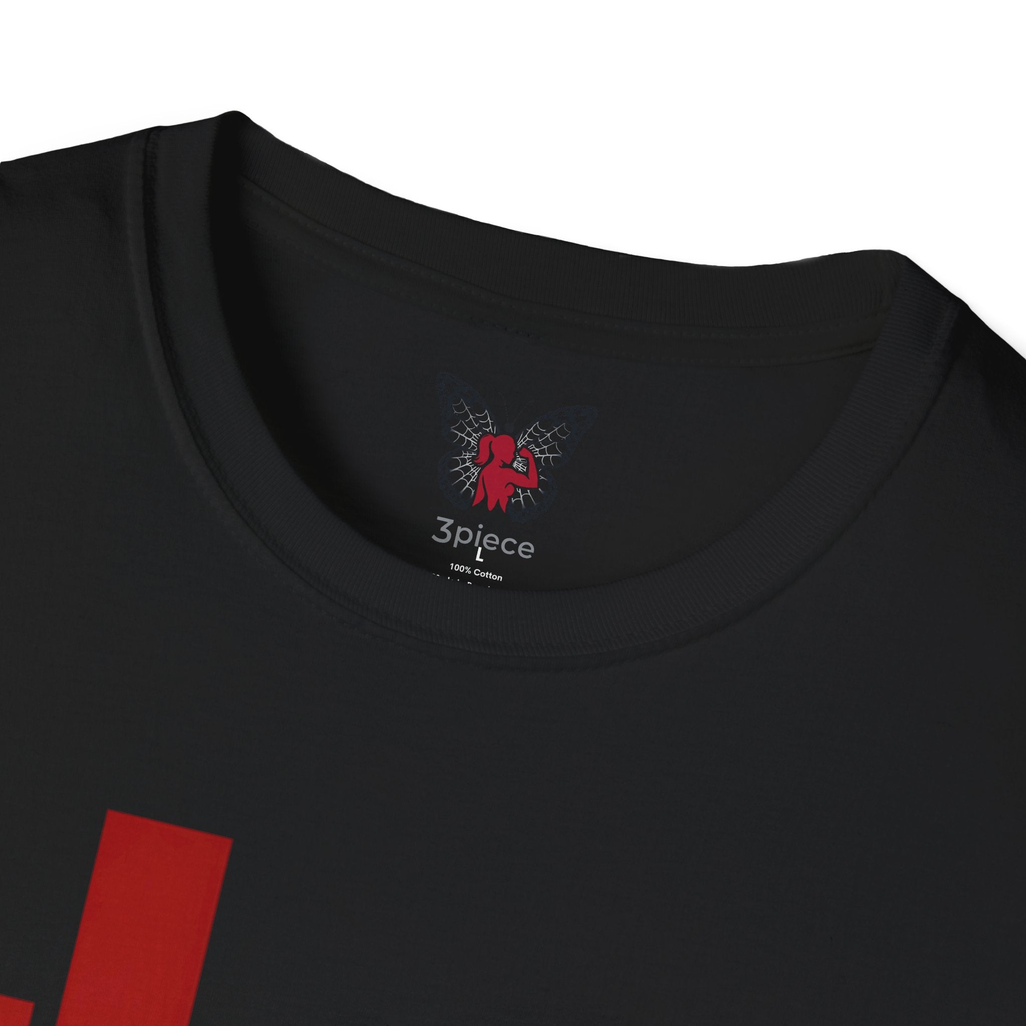 Panther Half-Face Tee — Fierce Panther Hiding Behind Gate