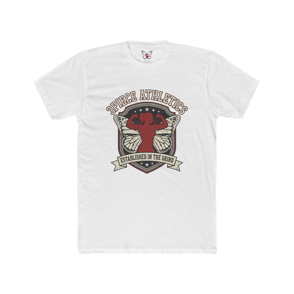 Vintage Sports Tee —3piece Athletics: Established in the Grind' Crew Shirt