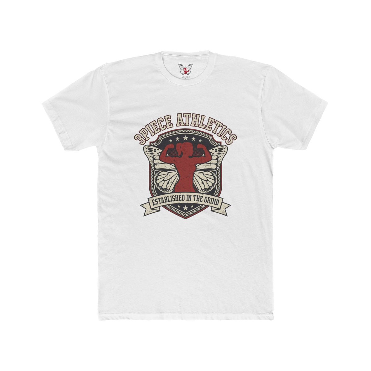 Vintage Sports Tee —3piece Athletics: Established in the Grind' Crew Shirt