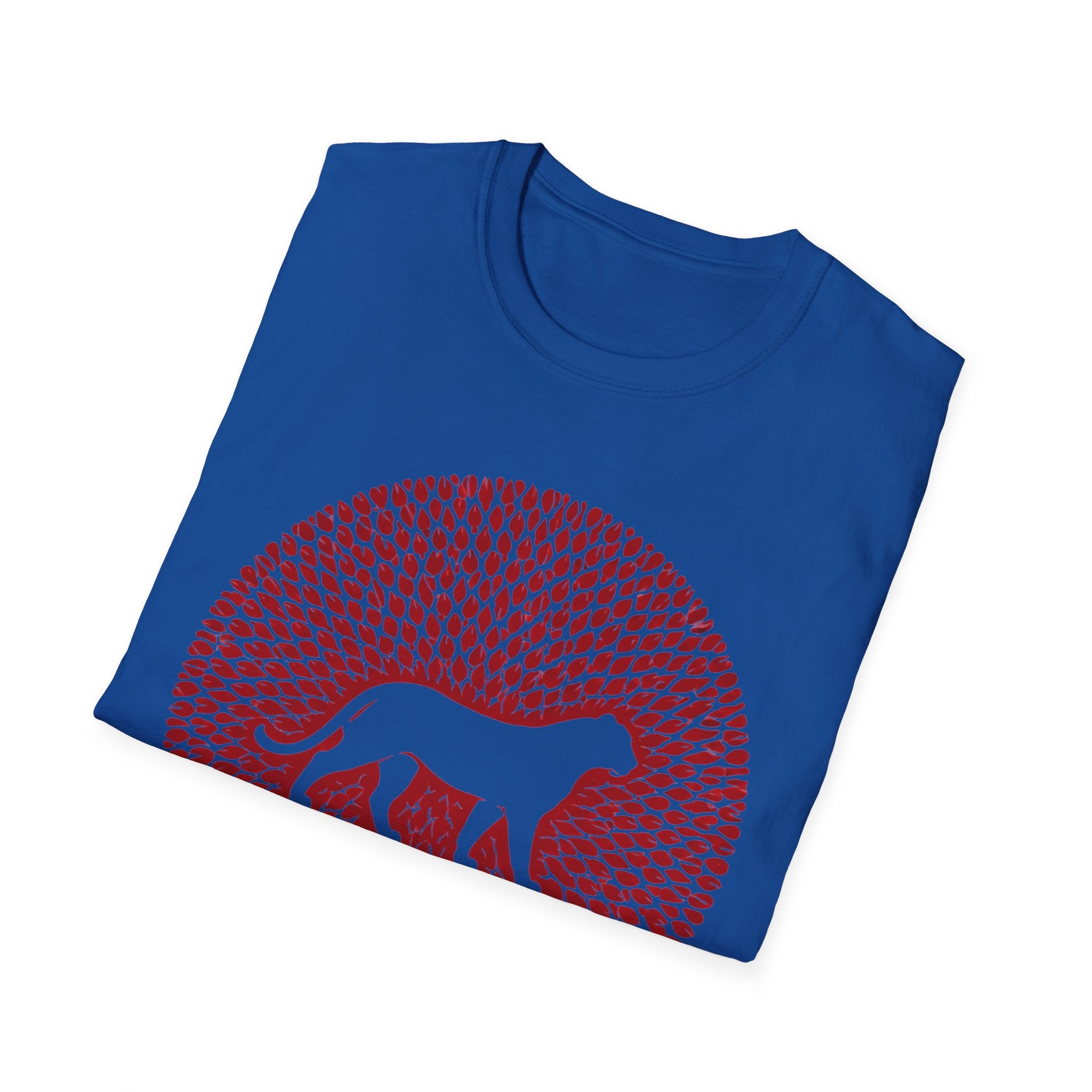 Dog Silhouette Mandala T-Shirt — Red Floral Pattern Tee for Dog Lovers