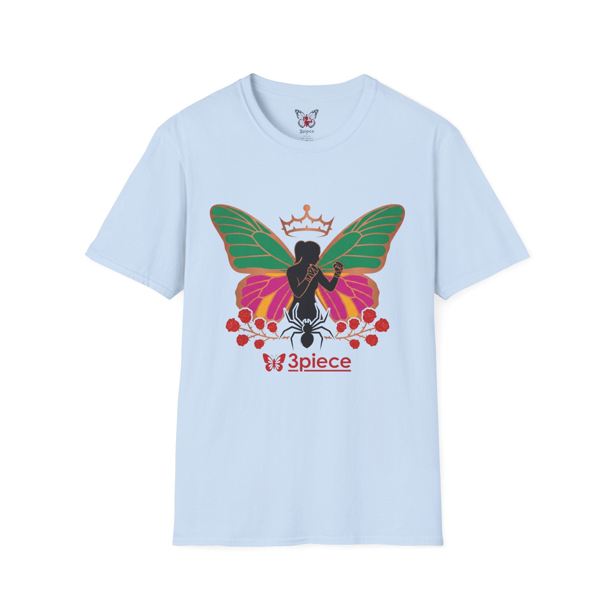 Butterfly Crown T-Shirt — Empowered Black Woman Silhouette Design