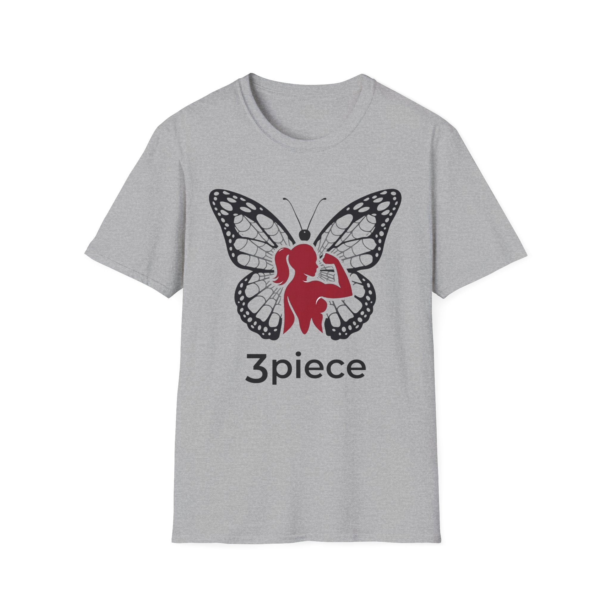 Butterfly Fitness Logo T-Shirt — "3piece" Silhouette Gym Tee