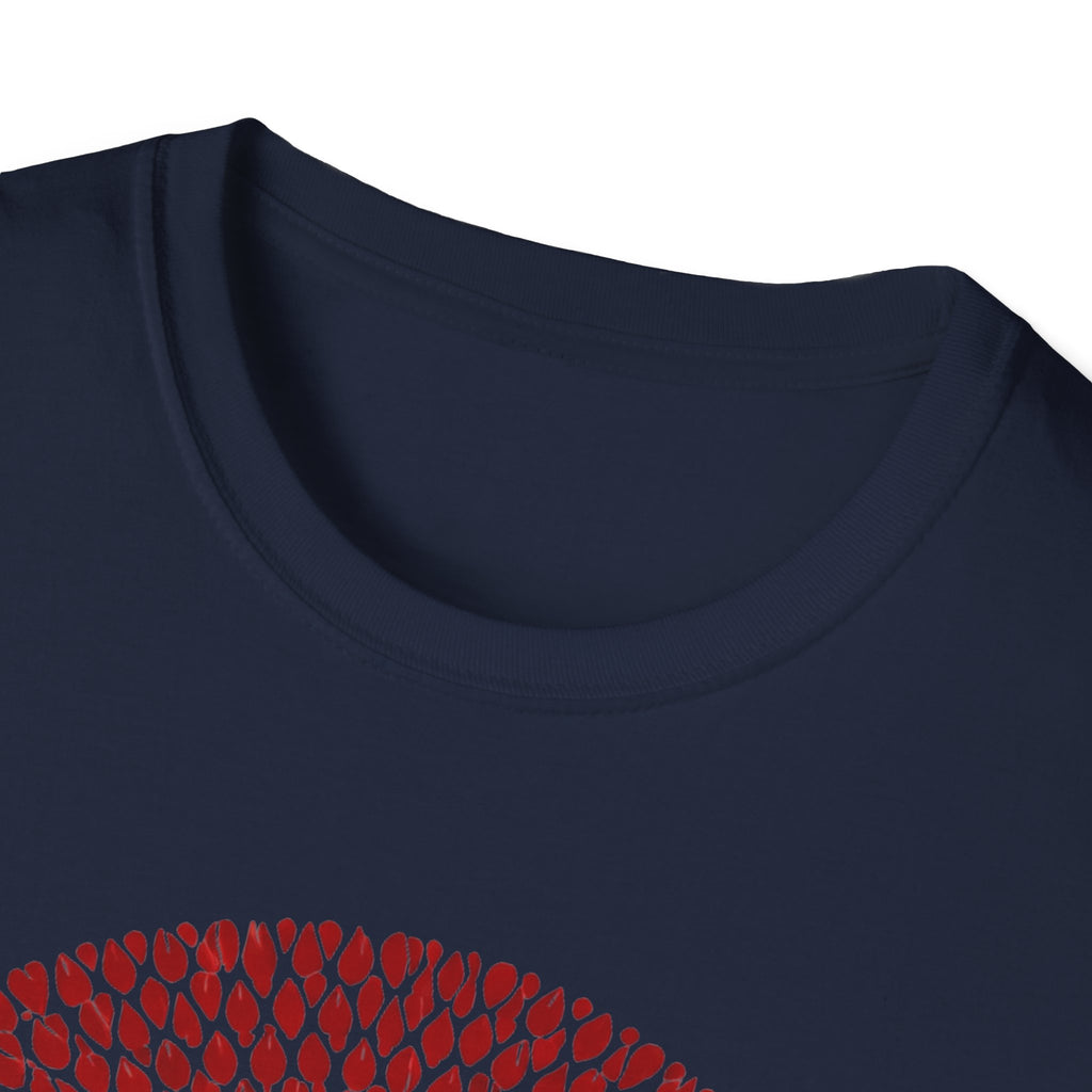 Dog Silhouette Mandala T-Shirt — Red Floral Pattern Tee for Dog Lovers