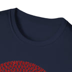 Dog Silhouette Mandala T-Shirt — Red Floral Pattern Tee for Dog Lovers