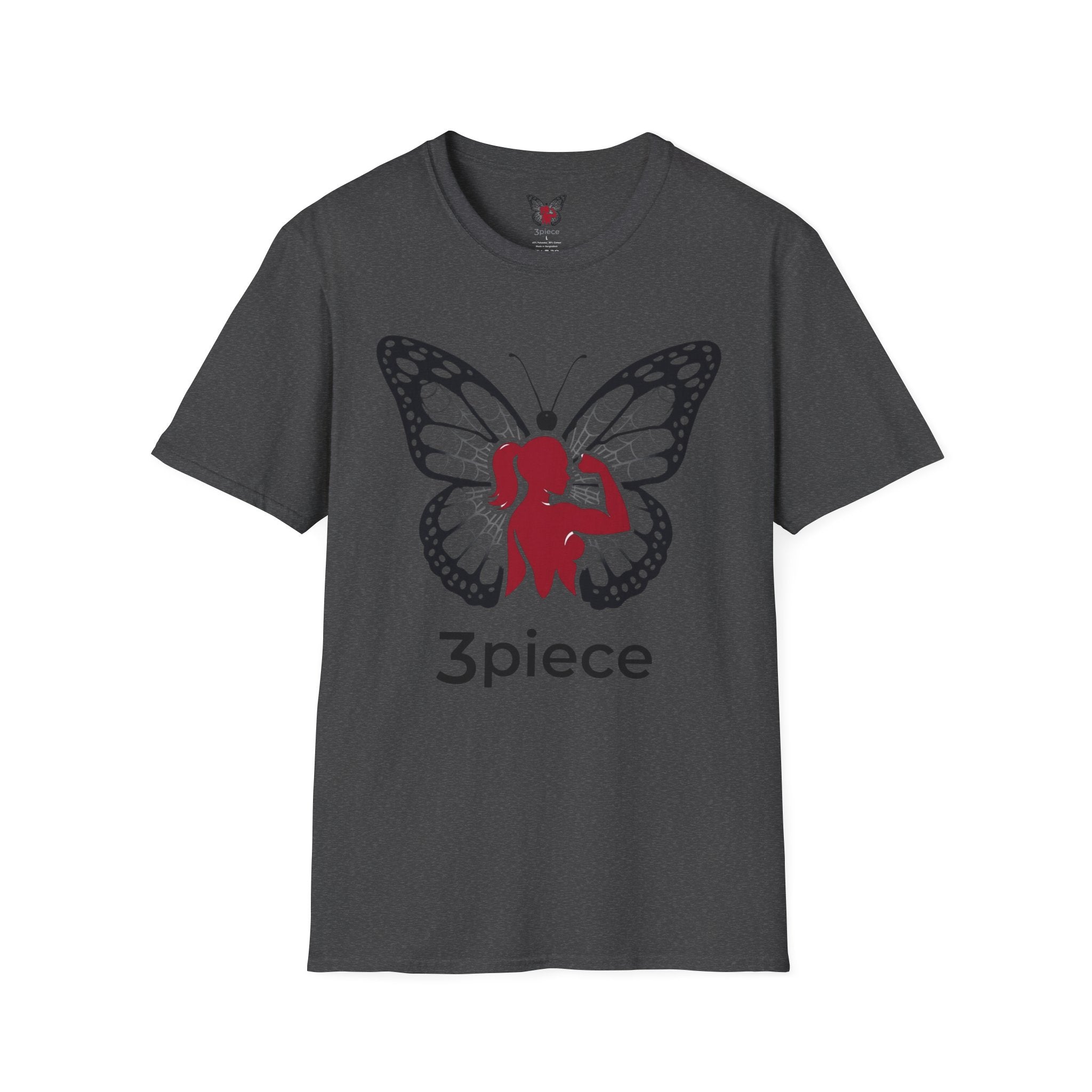 Butterfly Fitness Logo T-Shirt — "3piece" Silhouette Gym Tee
