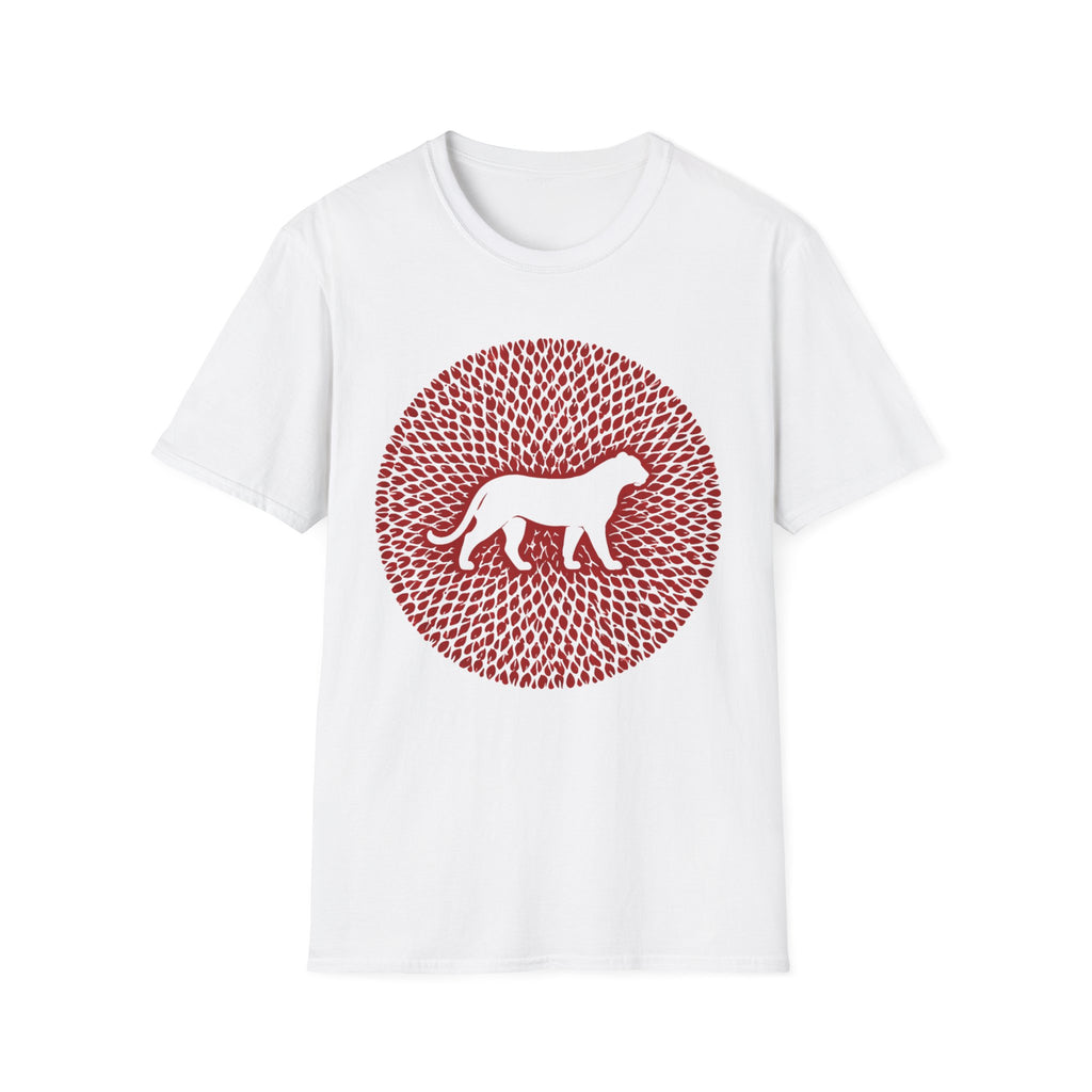Dog Silhouette Mandala T-Shirt — Red Floral Pattern Tee for Dog Lovers