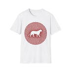 Dog Silhouette Mandala T-Shirt — Red Floral Pattern Tee for Dog Lovers