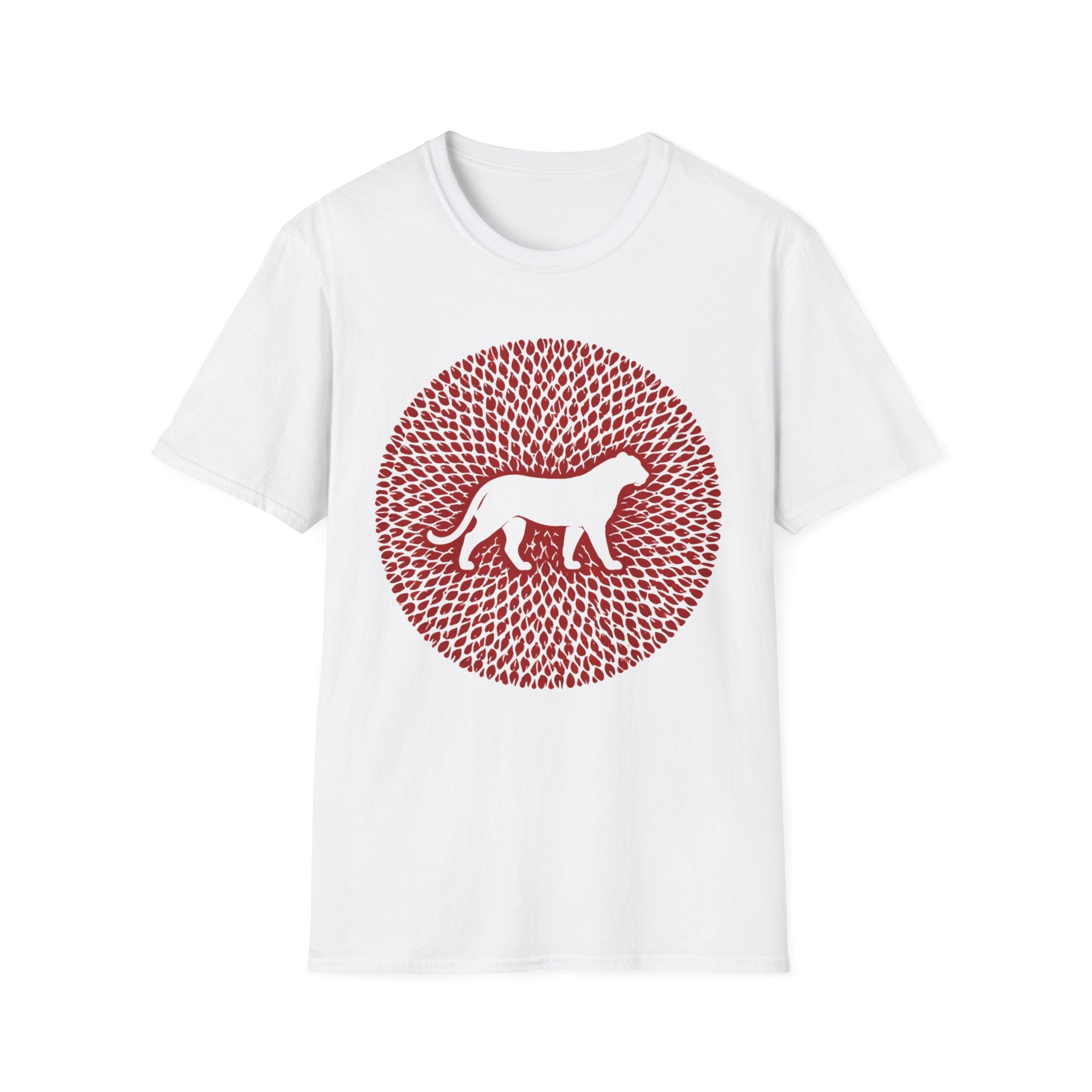 Dog Silhouette Mandala T-Shirt — Red Floral Pattern Tee for Dog Lovers
