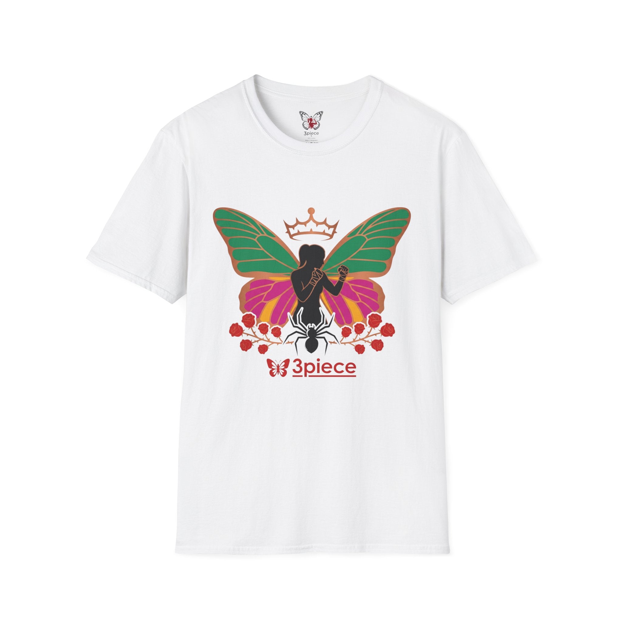 Butterfly Crown T-Shirt — Empowered Black Woman Silhouette Design