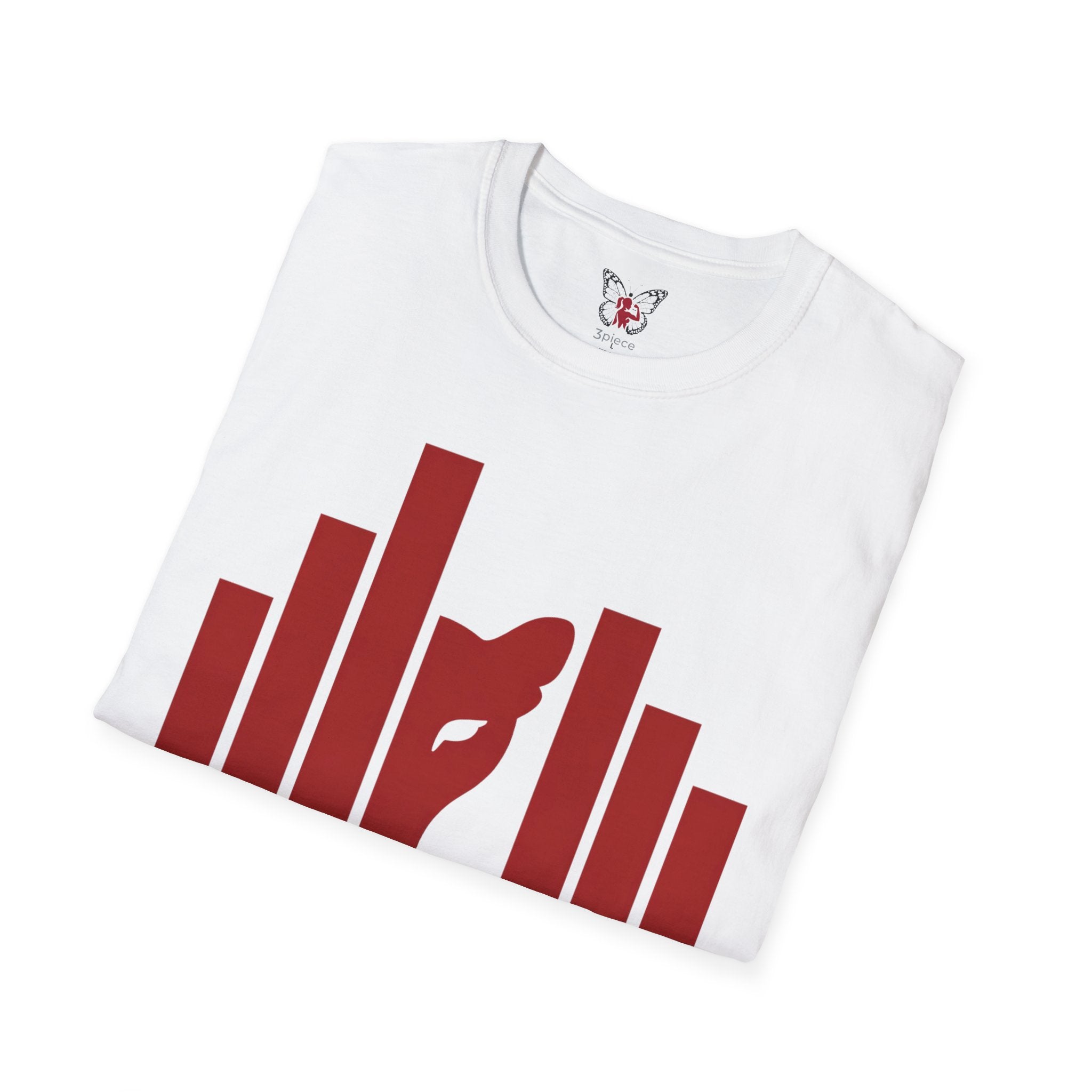 Panther Half-Face Tee — Fierce Panther Hiding Behind Gate