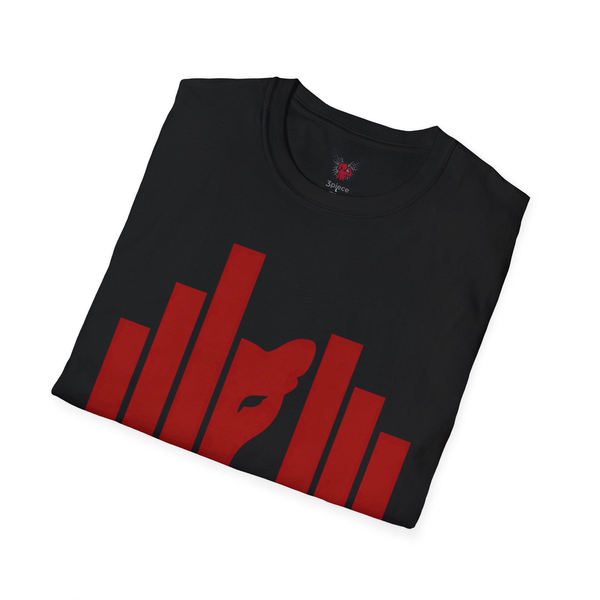 Panther Half-Face Tee — Fierce Panther Hiding Behind Gate