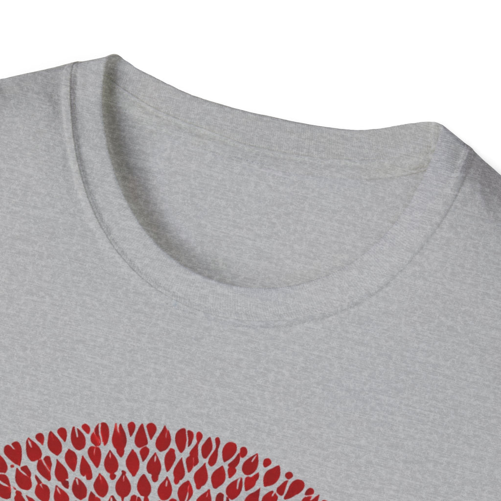 Dog Silhouette Mandala T-Shirt — Red Floral Pattern Tee for Dog Lovers