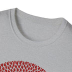Dog Silhouette Mandala T-Shirt — Red Floral Pattern Tee for Dog Lovers