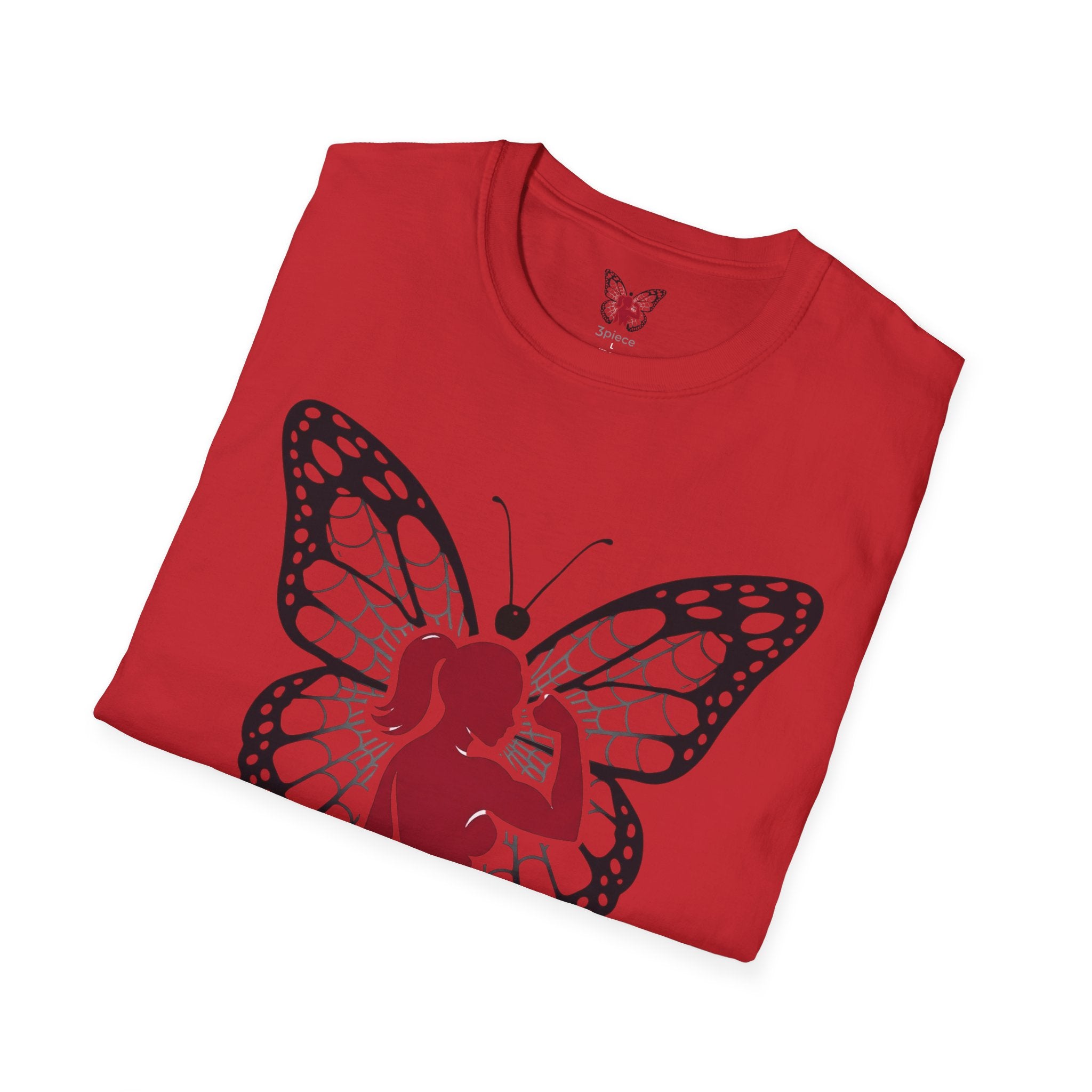 Butterfly Fitness Logo T-Shirt — "3piece" Silhouette Gym Tee