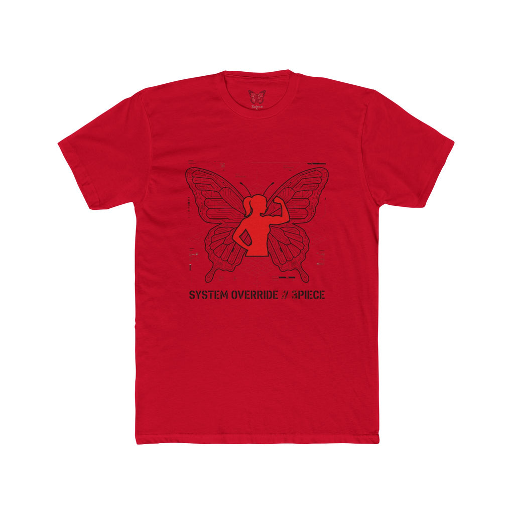 Butterfly Rebel Tee — "SYSTEM OVERRIDE // 3PIECE" Graphic Shirt